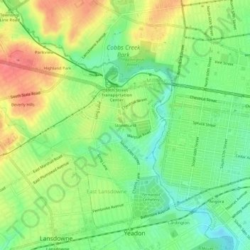 Topografische Karte Stonehurst, Höhe, Relief
