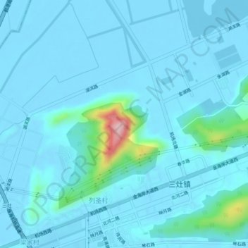 Topografische Karte 金湾区, Höhe, Relief