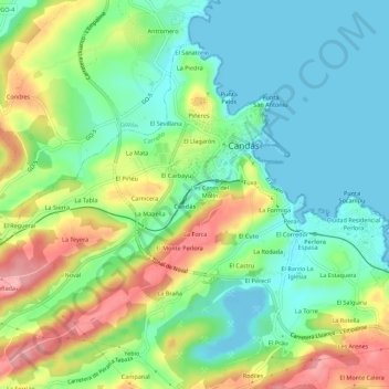 Topografische Karte La Estación, Höhe, Relief