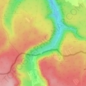 Topografische Karte Cima, Höhe, Relief