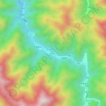 Topografische Karte 外焦村, Höhe, Relief