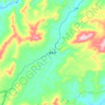 Topografische Karte 樟木乡, Höhe, Relief