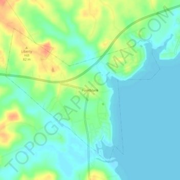 Topografische Karte Pointblank, Höhe, Relief