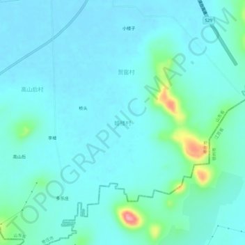 Topografische Karte 姬楼村, Höhe, Relief