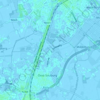 Topografische Karte Groot-Abeele, Höhe, Relief