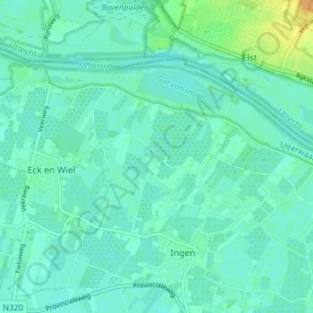 Topografische Karte Essenbroek, Höhe, Relief