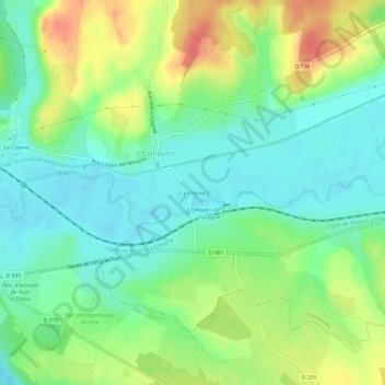 Topografische Karte Le Chêne, Höhe, Relief