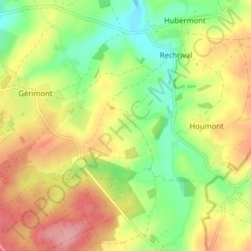 Topografische Karte Pinsamont, Höhe, Relief