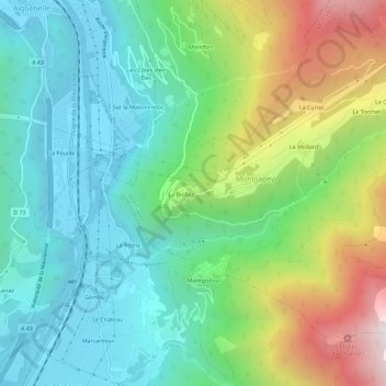 Topografische Karte Le Cernay, Höhe, Relief