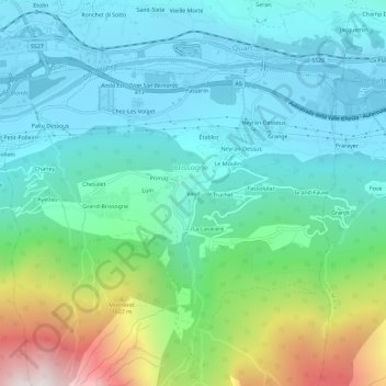 Topografische Karte Vaud, Höhe, Relief
