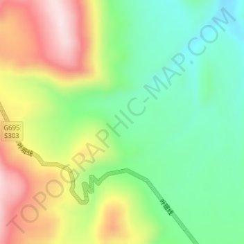 Topografische Karte 波林, Höhe, Relief