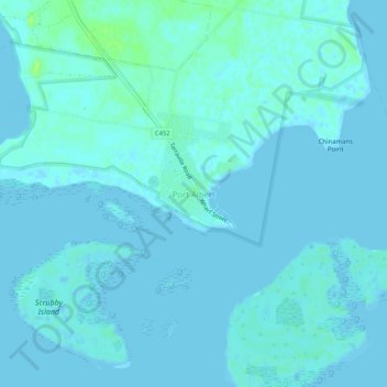 Topografische Karte Port Albert, Höhe, Relief