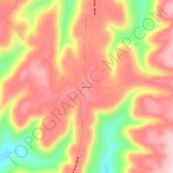 Topografische Karte Sunset, Höhe, Relief
