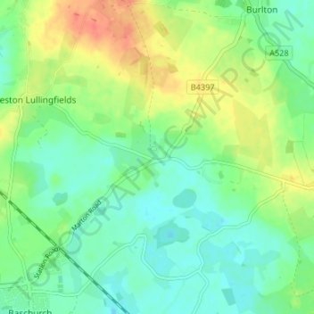 Topografische Karte Marton, Höhe, Relief