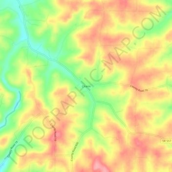 Topografische Karte Charm, Höhe, Relief