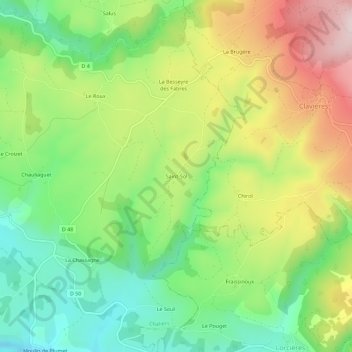 Topografische Karte Saint-Sol, Höhe, Relief