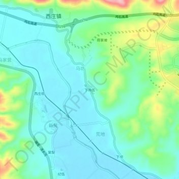 Topografische Karte 下汤伍, Höhe, Relief