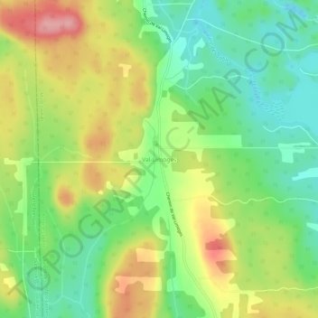 Topografische Karte Val-Limoges, Höhe, Relief