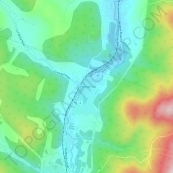 Topografische Karte Northfield Falls, Höhe, Relief