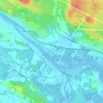Topografische Karte Granden, Höhe, Relief