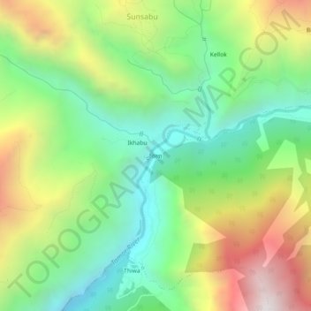 Topografische Karte Chirwa, Höhe, Relief