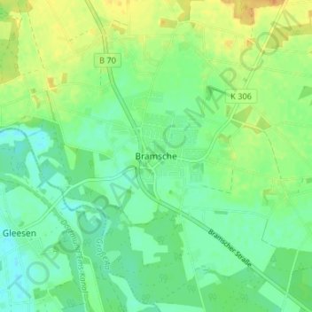 Topografische Karte Bramsche, Höhe, Relief