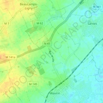 Topografische Karte Quinquibus, Höhe, Relief