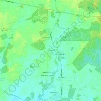 Topografische Karte Le Sabot, Höhe, Relief