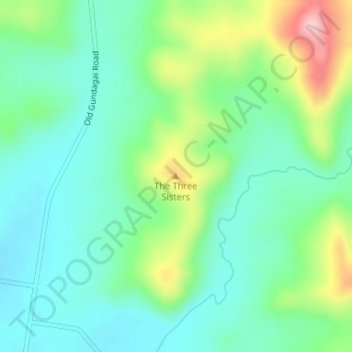 Topografische Karte The Three Sisters, Höhe, Relief