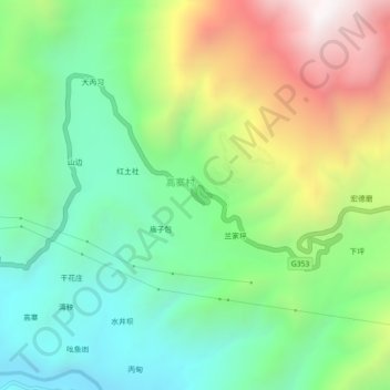 Topografische Karte 阿克习, Höhe, Relief