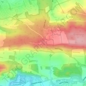 Topografische Karte Newlands Corner, Höhe, Relief