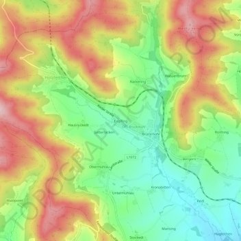 Topografische Karte Englfing, Höhe, Relief