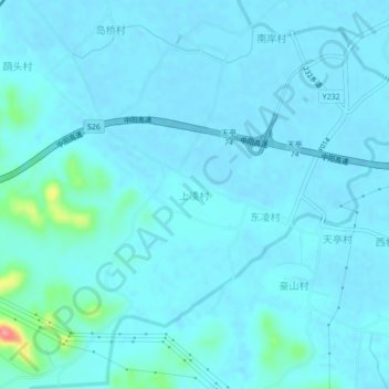 Topografische Karte 上凌村, Höhe, Relief