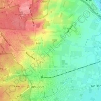 Topografische Karte De Kamp, Höhe, Relief