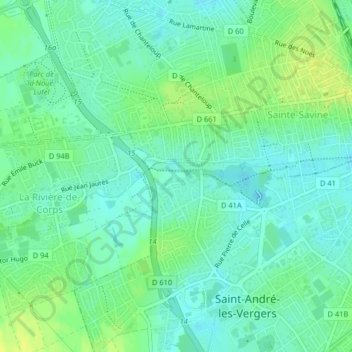 Topografische Karte Notre-Dame des Prés, Höhe, Relief