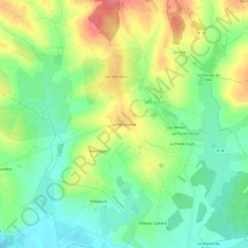 Topografische Karte La Messinière, Höhe, Relief