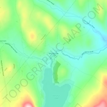 Topografische Karte West Barnet, Höhe, Relief