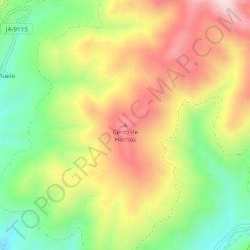 Topografische Karte Cerro de Hornos, Höhe, Relief