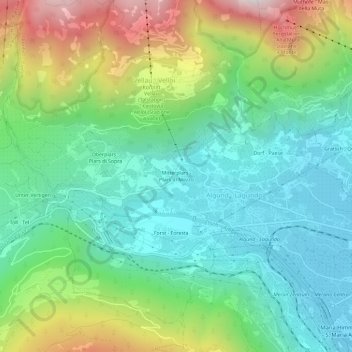 Topografische Karte Mitterplars, Höhe, Relief