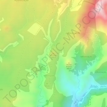 Topografische Karte Montinho, Höhe, Relief