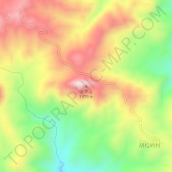 Topografische Karte 大罗山, Höhe, Relief