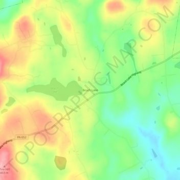 Topografische Karte Beach Lake, Höhe, Relief