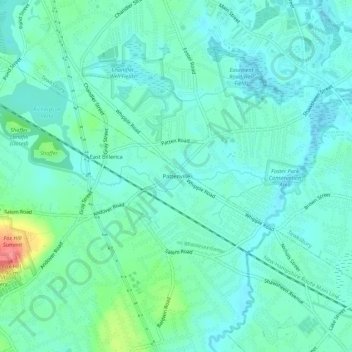 Topografische Karte Pattenville, Höhe, Relief