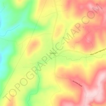 Topografische Karte Strickler, Höhe, Relief