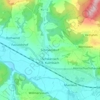 Topografische Karte Schmeilsdorf, Höhe, Relief
