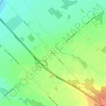 Topografische Karte Antrim, Höhe, Relief