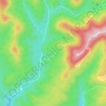 Topografische Karte Duo, Höhe, Relief