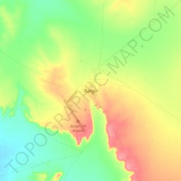 Topografische Karte Balgo, Höhe, Relief