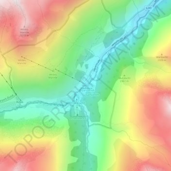 Topografische Karte Vent, Höhe, Relief