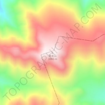 Topografische Karte 焉支山, Höhe, Relief